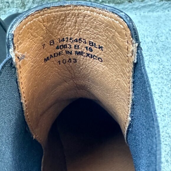 FRYE Melissa Chelsea Boots Womens 7 Black Ankle Boot Italian Leather Bootie - Picture 9 of 13